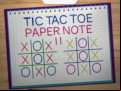 Juego Tic Tac Toe Paper Note 2