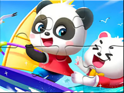 Juego Jigsaw Puzzle: Baby Panda Sailing