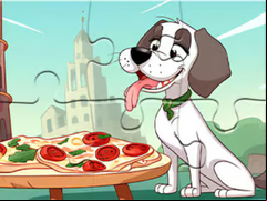 Juego Jigsaw Puzzle: Dog Eating Pizza