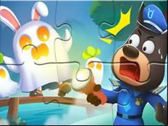 Juego Jigsaw Puzzle: Baby Panda Haunted Town
