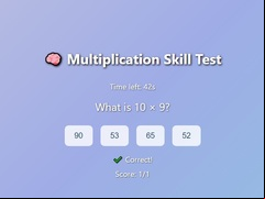 Juego Multiplication Skill Test
