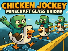Juego Chicken Jockey: Minecraft Glass Bridge